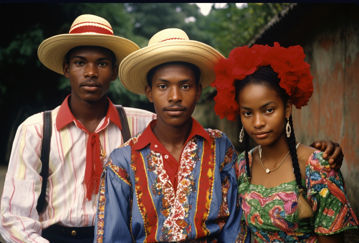 Afroecuatorianos en ropa tradicional
