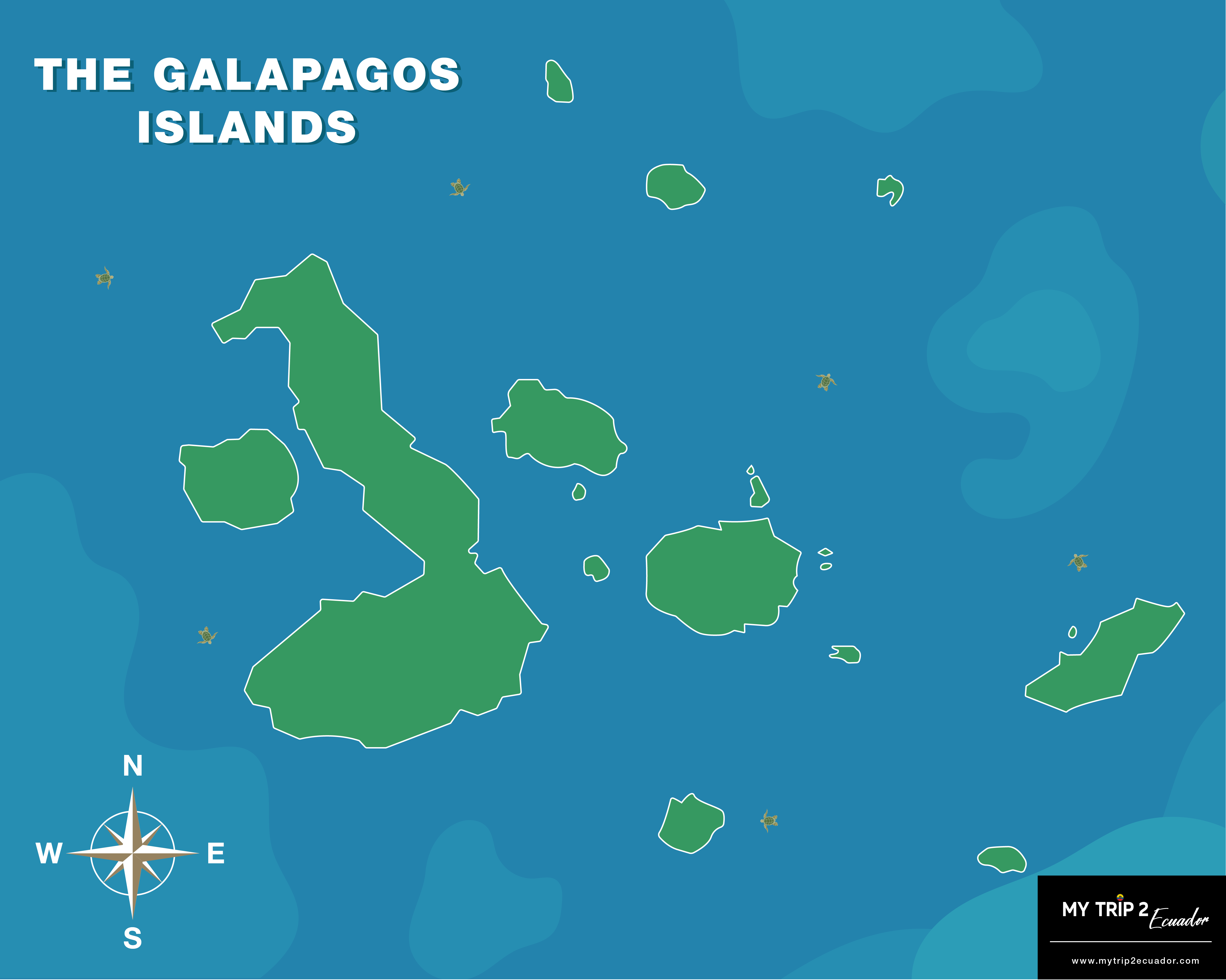 Mapa de la Isla Galápagos